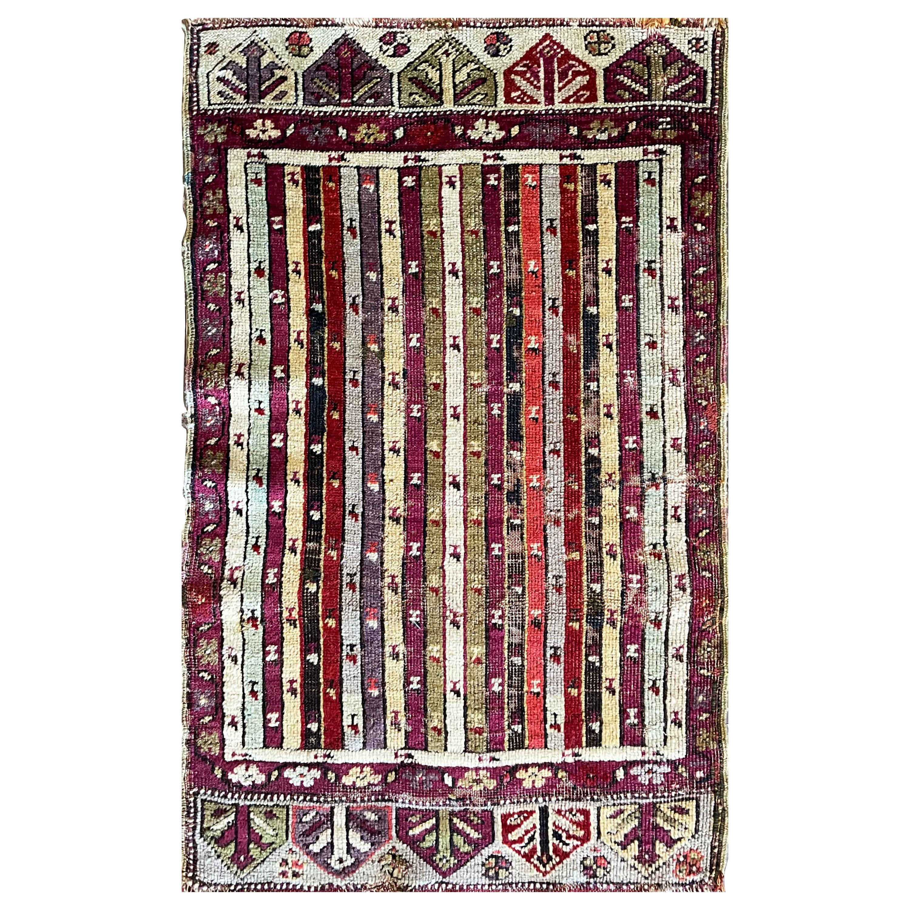 Antique Ghiordes Yastik Anatolian Rug