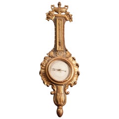 French 18th Century Gold Leaf Barometer