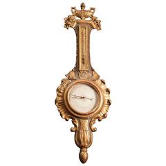 French 18th Century Gold Leaf Barometer 3