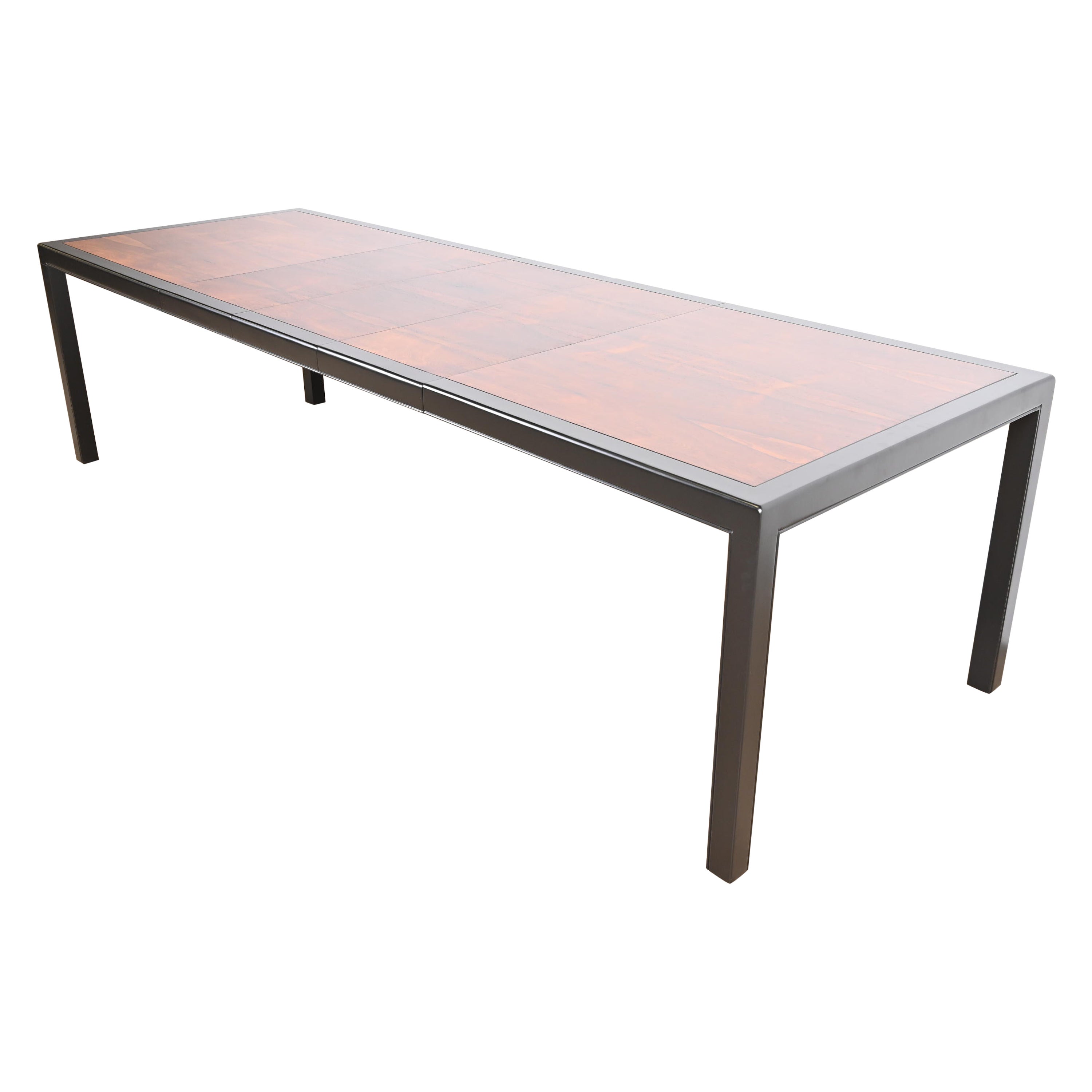 Dunbar Style Rosewood and Black Lacquered Extension Dining Table, Refinished