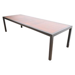 Dunbar Style Rosewood and Black Lacquered Extension Dining Table, Refinished