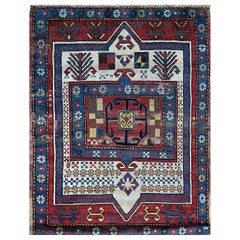 Antigua alfombra de oración Shirvan/ Kazak del Cáucaso, TAL CUAL c-1880