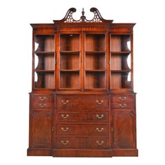 Baker Muebles Estilo Georgiano Caoba Flameada Bubble Glass Bookfront
