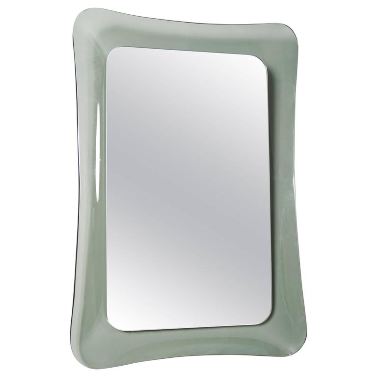 Elegant Mirror in Concave Glass Frame at 1stdibs