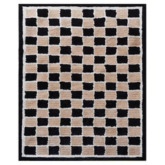 Handmade Contemporary Area Rug, Chess Design,  8' x 10', NZ Wool