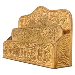 Tiffany Studios New York Zodiac Muster Bronze Doré Briefständer