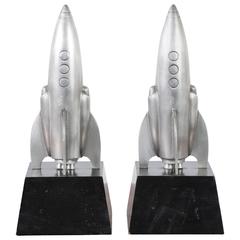 Pair of Vintage Mid-Century Rocket Bookends