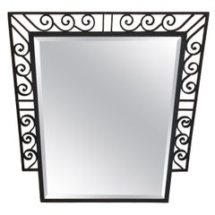 Wonderful French Art Deco Wrought Iron Mirror Manner Edger Brandt