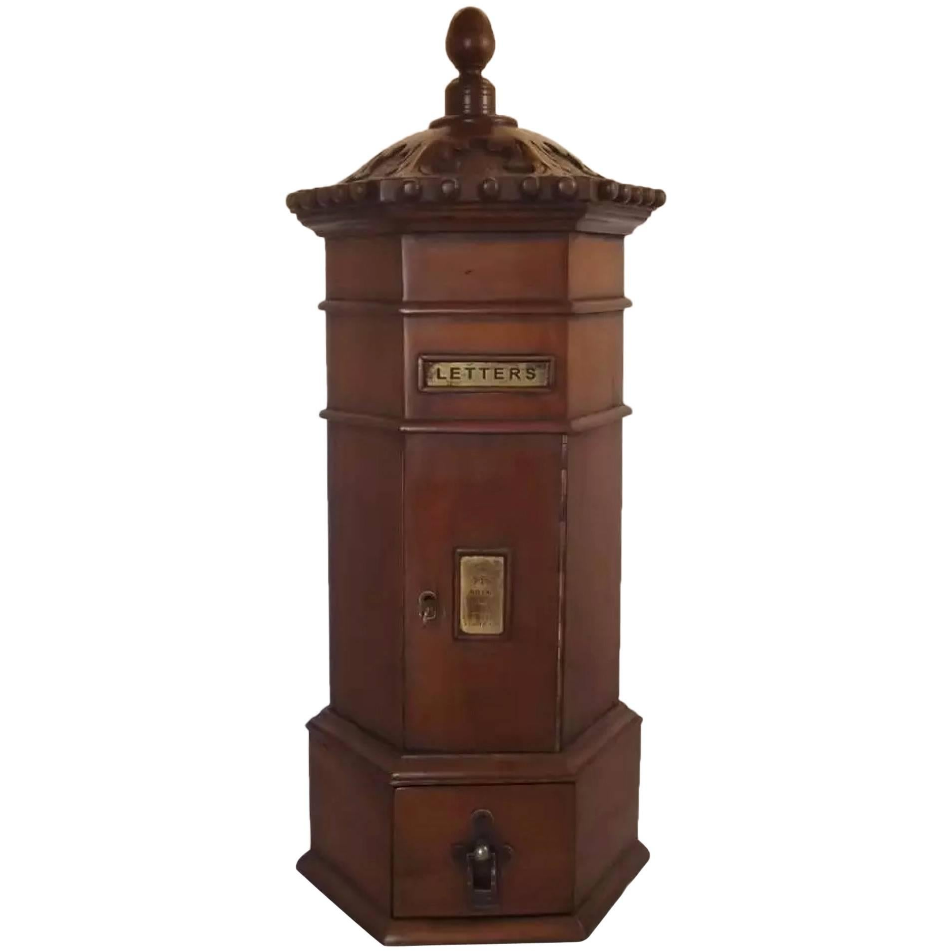 Edwardian Mahogany Miniature Letter Box, 20th Century