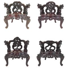 Carved Ming Dragon Chairs