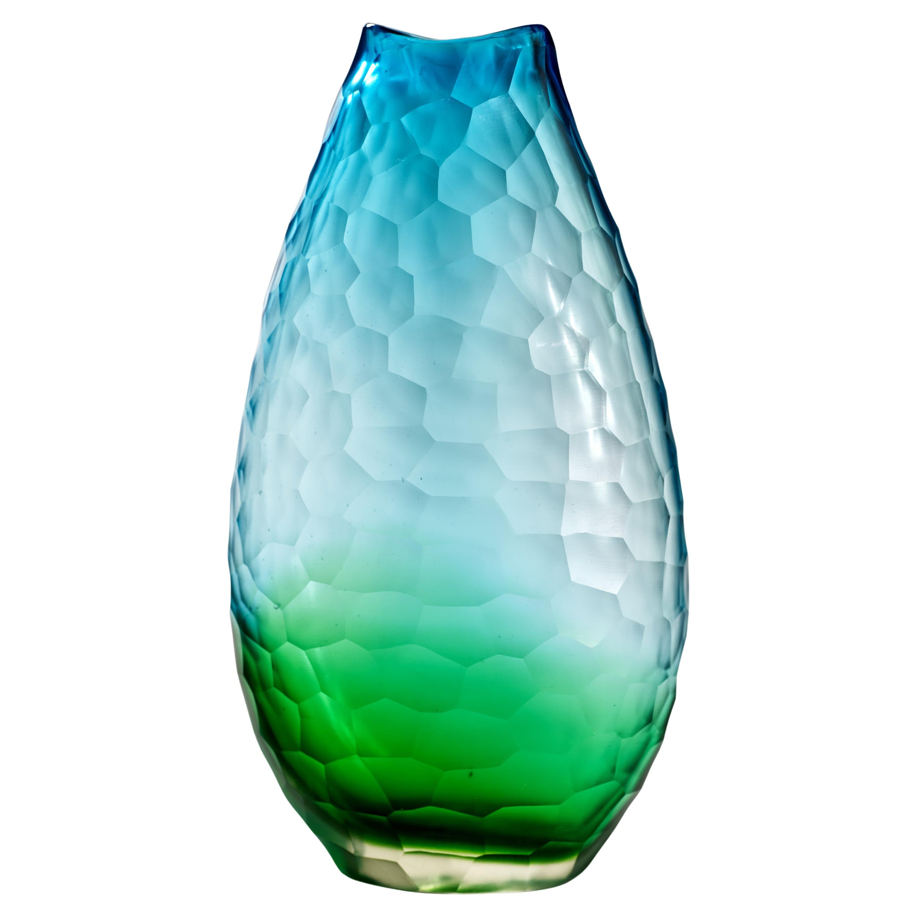 Vaso Battuto Ombre in vetro di Murano Italia Nello stile di Carlo Scarpa per Venini