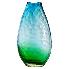 Battuto Ombre Vase Murano Glass Italy In Style of Carlo Scarpa for Venini