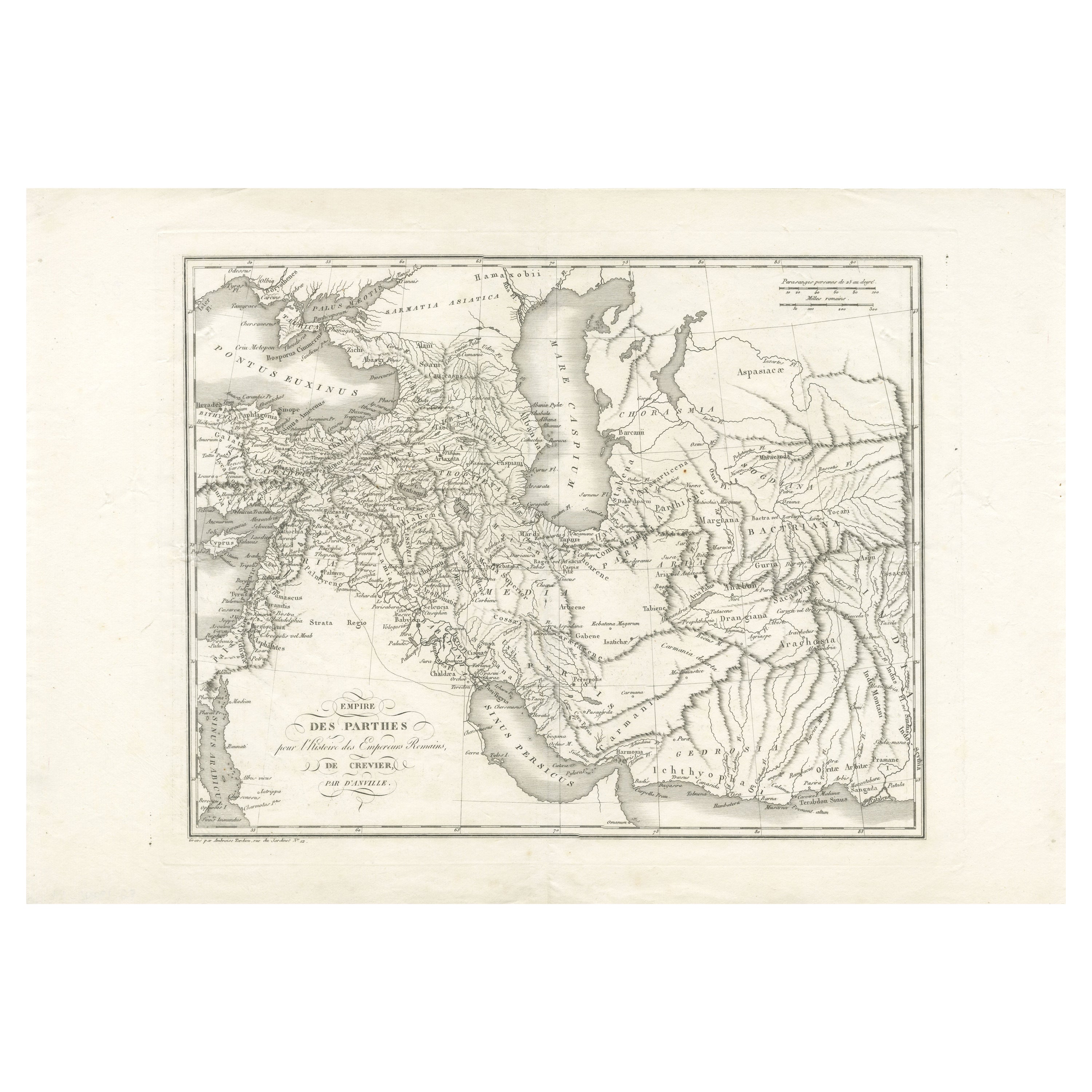 Empire of the Parthians: Historical Cartographic Masterpiece von d'Anville, 1819