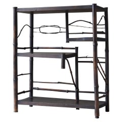 Japanese Old Bamboo Shelf 1940s-1960s / Shelf Cabinet Wabisabi