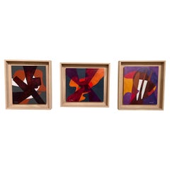 Triptyque de peintures de Jean Cuillerat