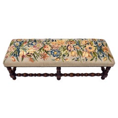 William & Mary Style Turned Antique Bench
