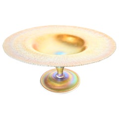Plat ou bol à pieds Louis Comfort Tiffany Favrile Art Glass