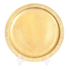 Tiffany Studios New York Bronze Doré Charger Plate or Tray With Abalone Inlay