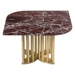 Table basse Naiad Designer avec pieds en laiton ou en acier inoxydable faits sur mesure