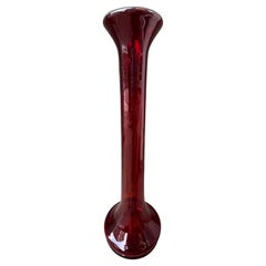Blenko Red Tall Vase designed by Don Shepherd