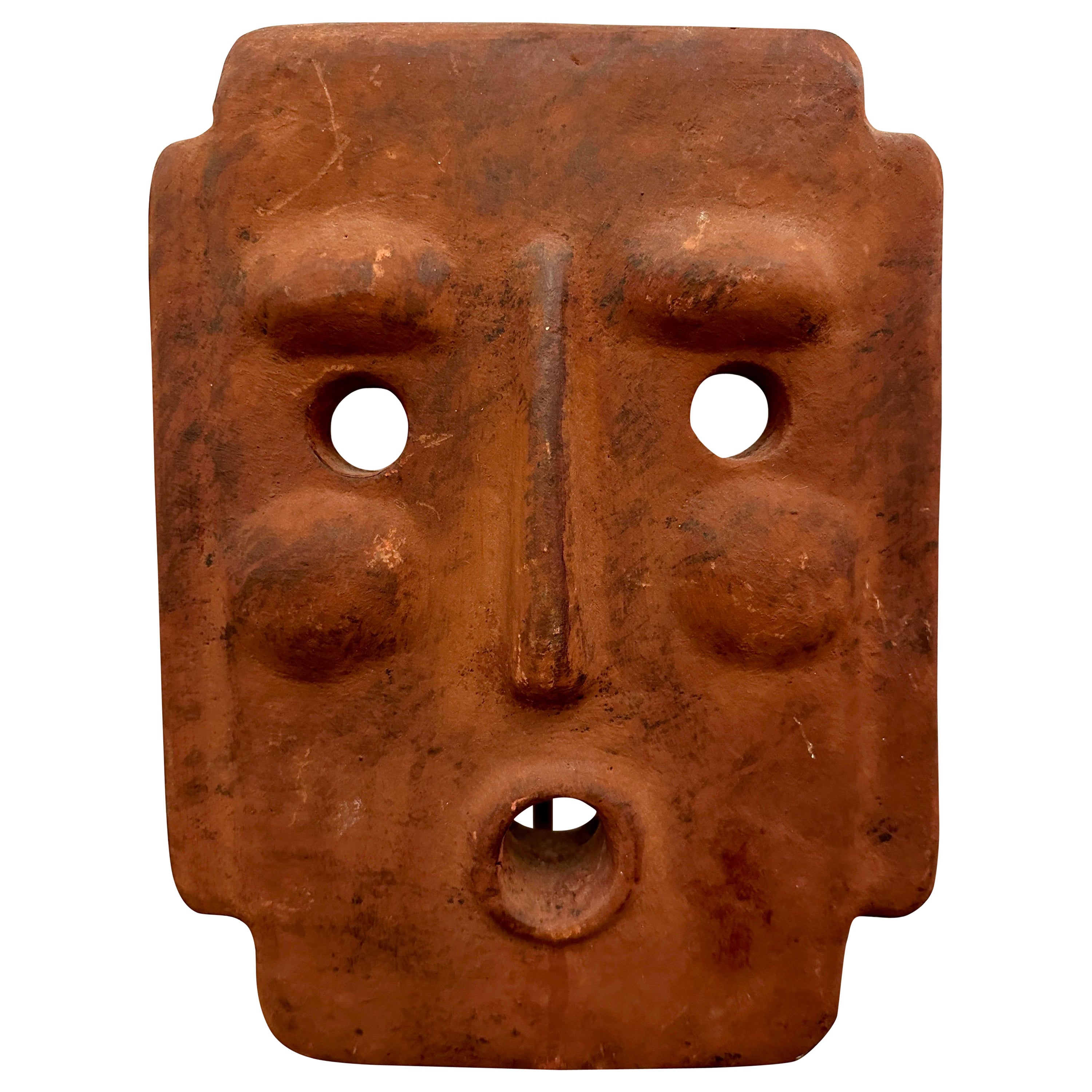 Masque en terre cuite italienne Lights Light Sconce 1960's