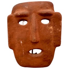 Masque en terre cuite italienne Lights Light Sconce 1960's