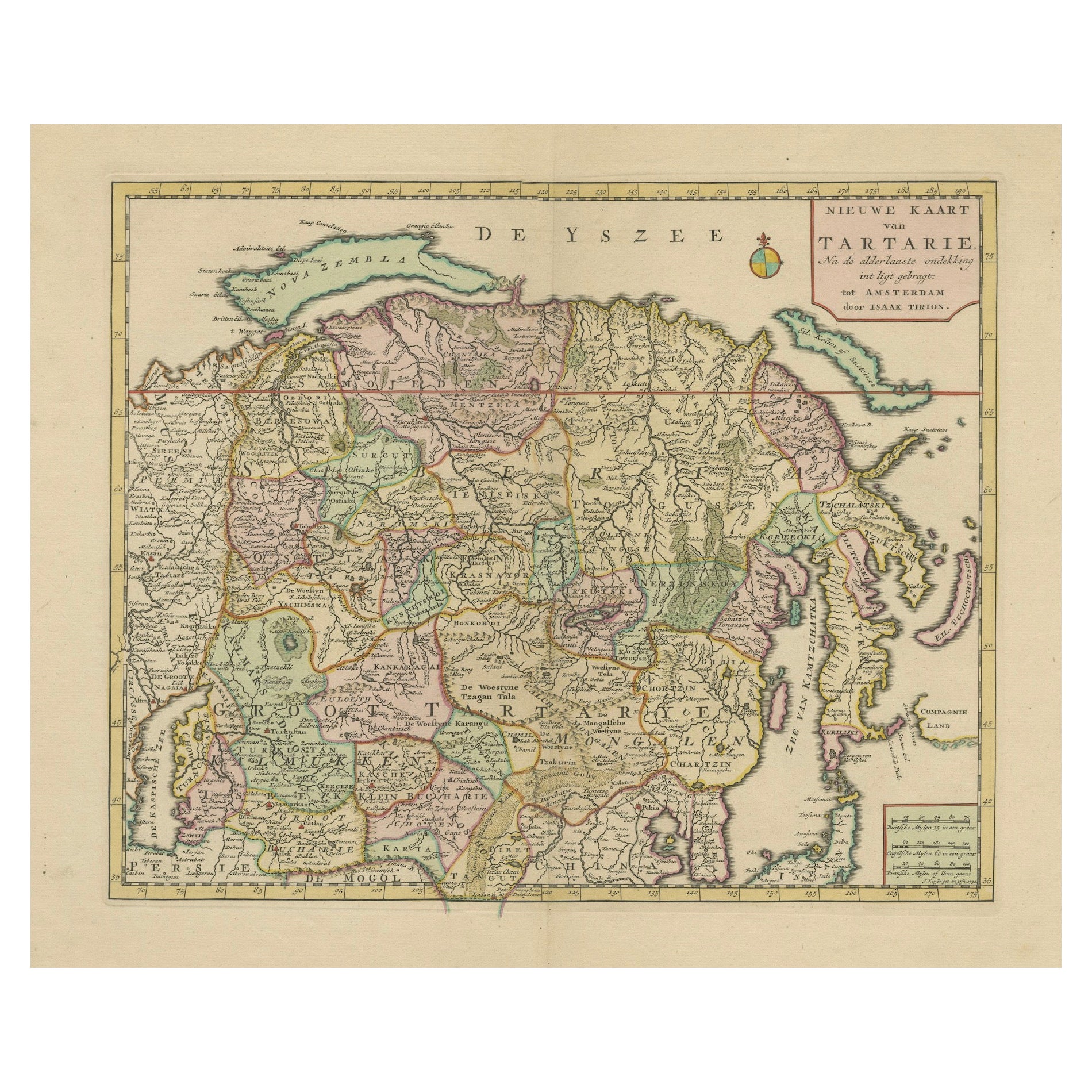 Map of Tartary von Isaak Tirion: Detaillierte Kartografie von Nordasien, ca. 1740