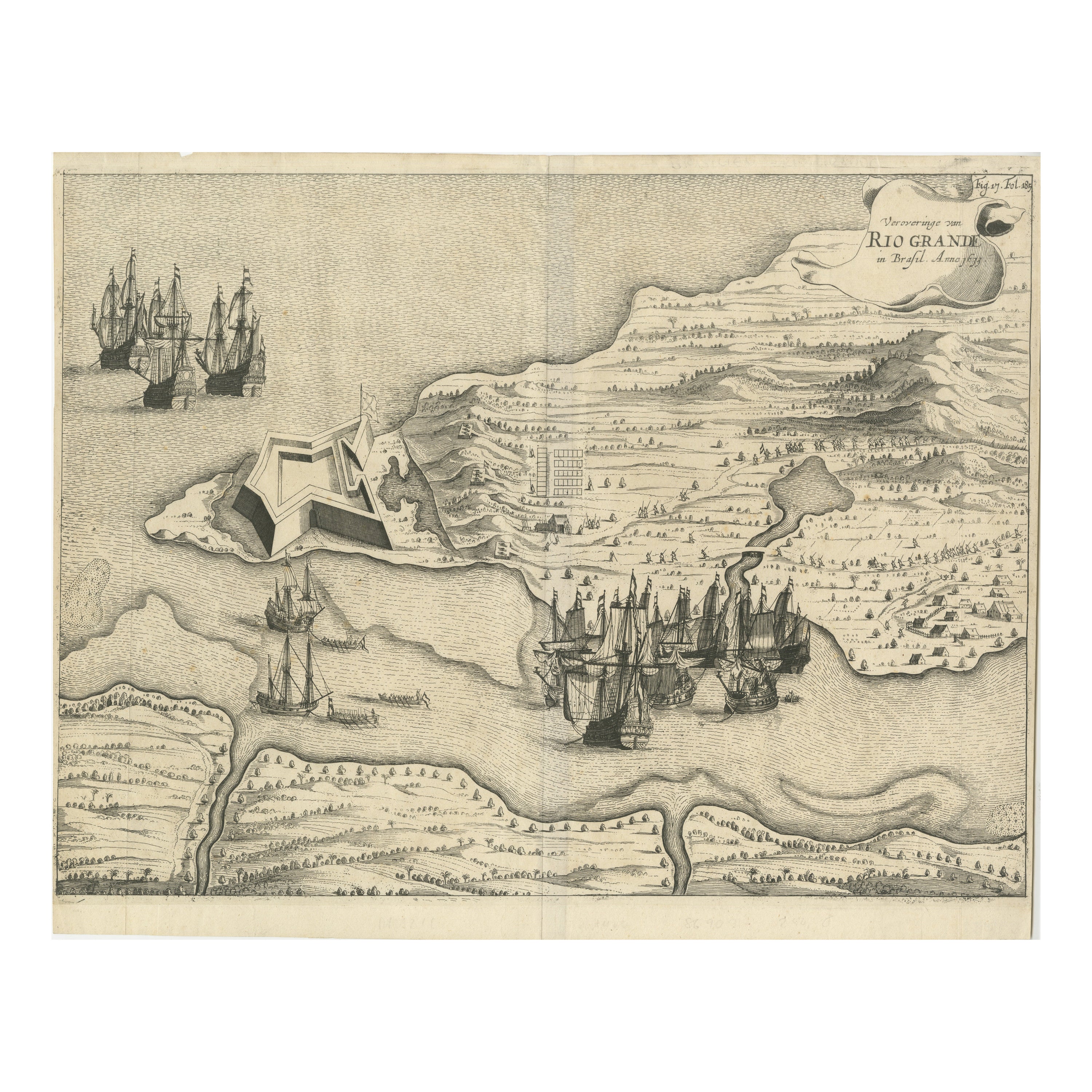 Dutch Conquest of Rio Grande, Brazil (1633) Under Prince Frederick Hendrick For Sale