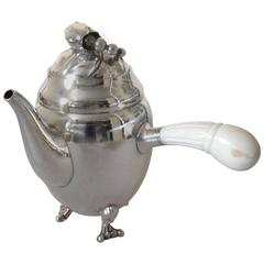 Georg Jensen Blossom Sterling Silver Coffee Pot with Bone Handle #2c