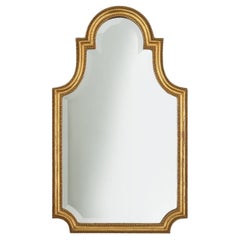 Timeless elegant wall mirror in gilted wood, France 1950s