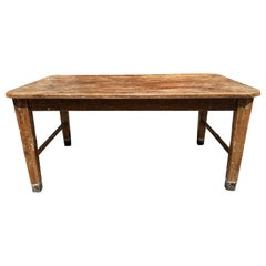 Antique Italian Pine Primitive Farm Table