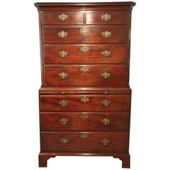 George II Solid Cuban Mahogany Tallboy/Chest on Chest