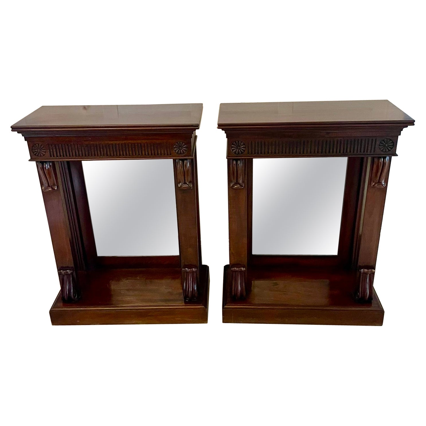 Fine Pair of Antique William IV Quality Mahogany Console Tables