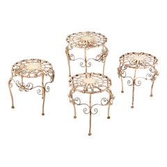 Gio Ponti "Casa Giardino" Style Italian Outdoor Stools, 1950s, Set of Four
