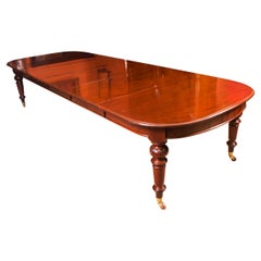 Antique 12ft Victorian Flame Mahogany Extending Dining Table 19th Century