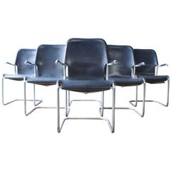 Black Leather Chairs by Kenneth Bergenblad for DUX
