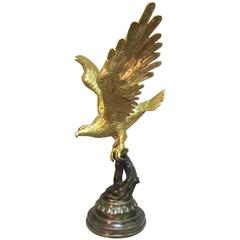 Large Gilt Bronze Eagle Sculpture