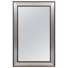 Large Rosewood Mirror with Aluminium Frame