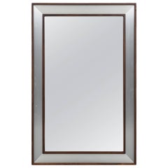 Large Rosewood Mirror with Aluminium Frame