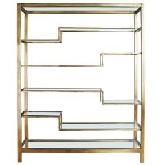 Brushed Brass and Glass Etagere by Baker