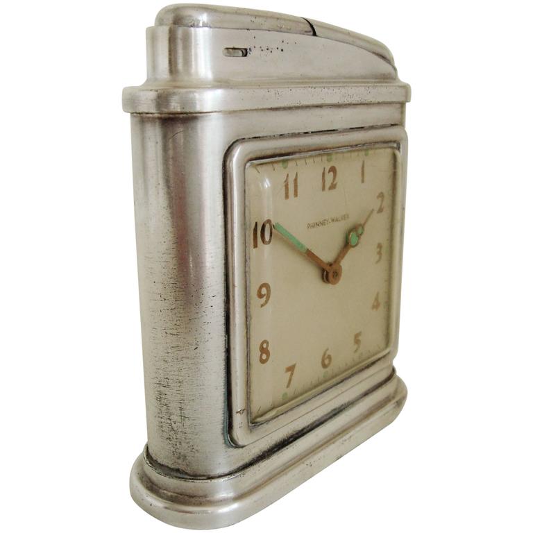 American Streamline Modern Automatic Clock and Table Lighter by PhinneyWalker For Sale at 1stdibs