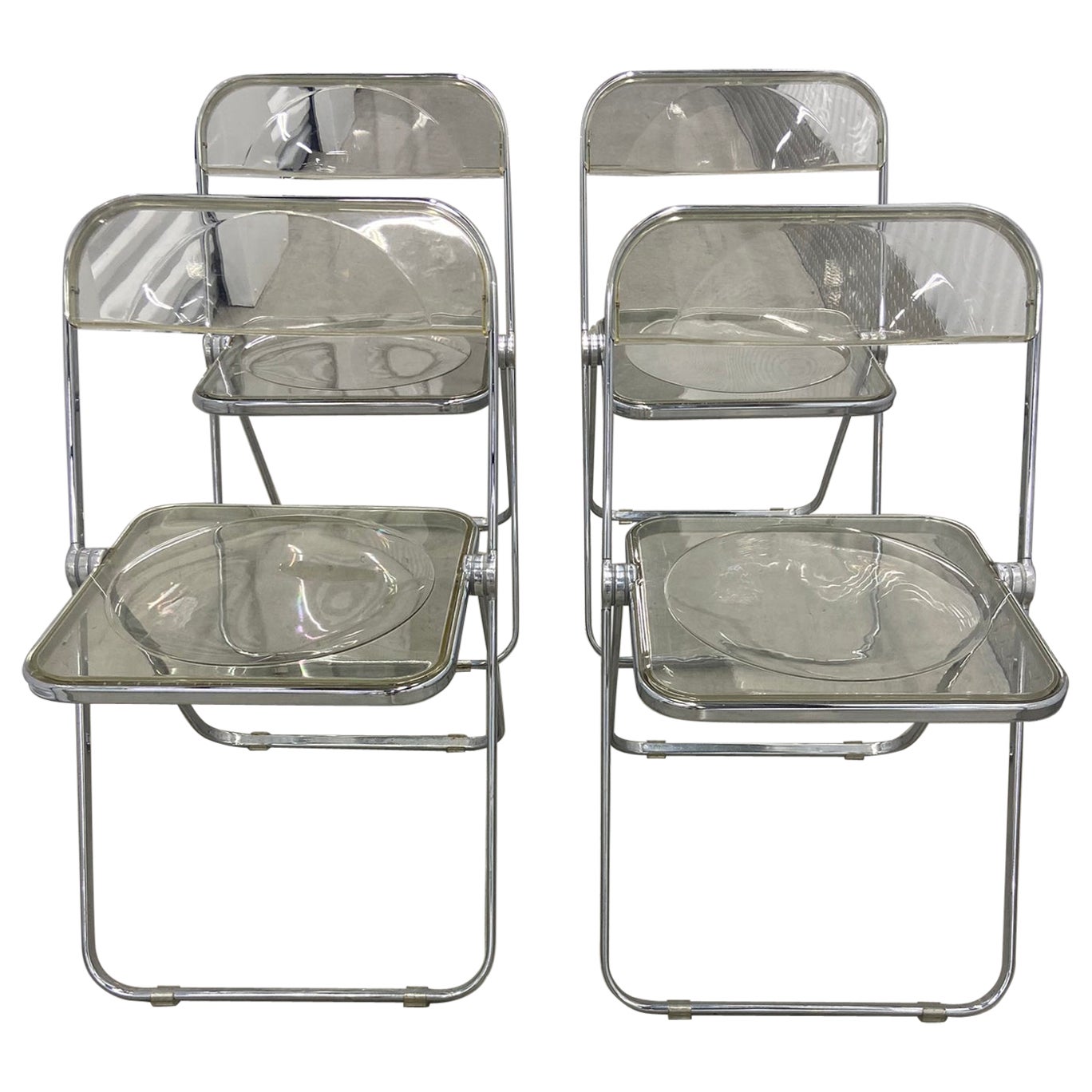 Giancarlo Piretti Lucite-Klappstühle „Plia“ für Castelli, Italien, 1970er Jahre