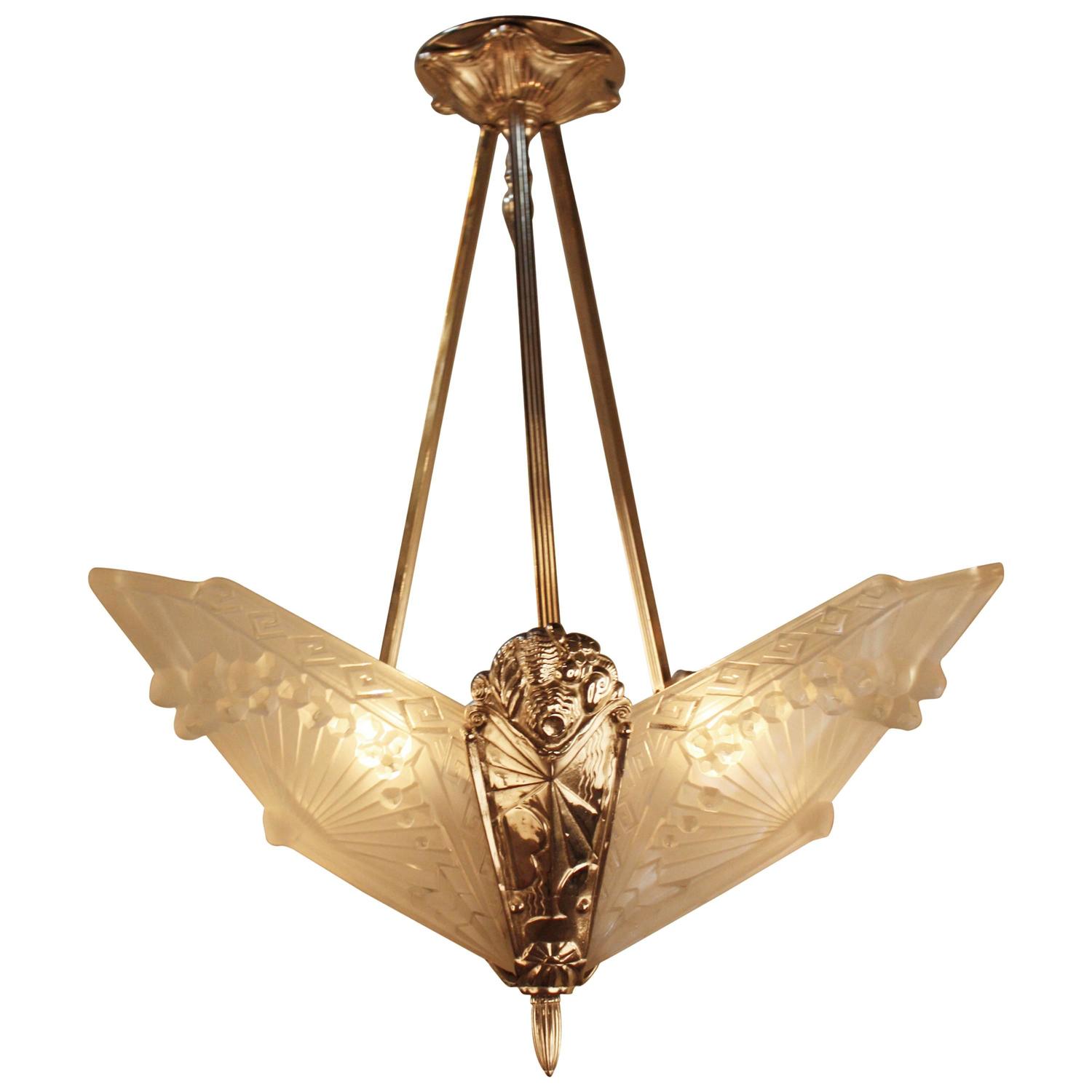 French Art Deco Chandelier by Charles Schneider at 1stdibs