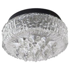 Early 1950's Heavy Molded Glass Ceiling or Wall Sconce with Ornate Design