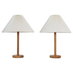Set Tischlampen aus Kiefernholz von Solbackens Svarveri, Schweden, 1970er Jahre