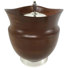 Mid-Century Sterling and Wood Ice Bucket 11