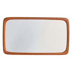 Swedish Designer, Wall Mirror, Teak, Sweden, 1950s