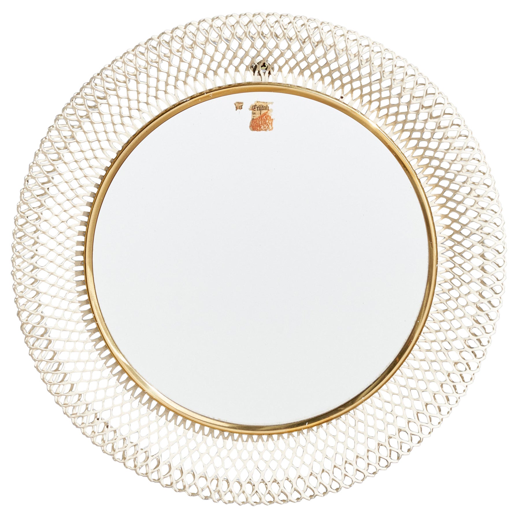 Austrian Designer, Wall Mirror, Brass, Metal, Austria, 1940s