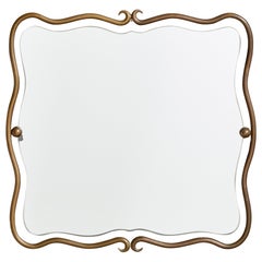 Fontana Arte Attribution, Specchio da parete, Ottone, Italia, anni '40