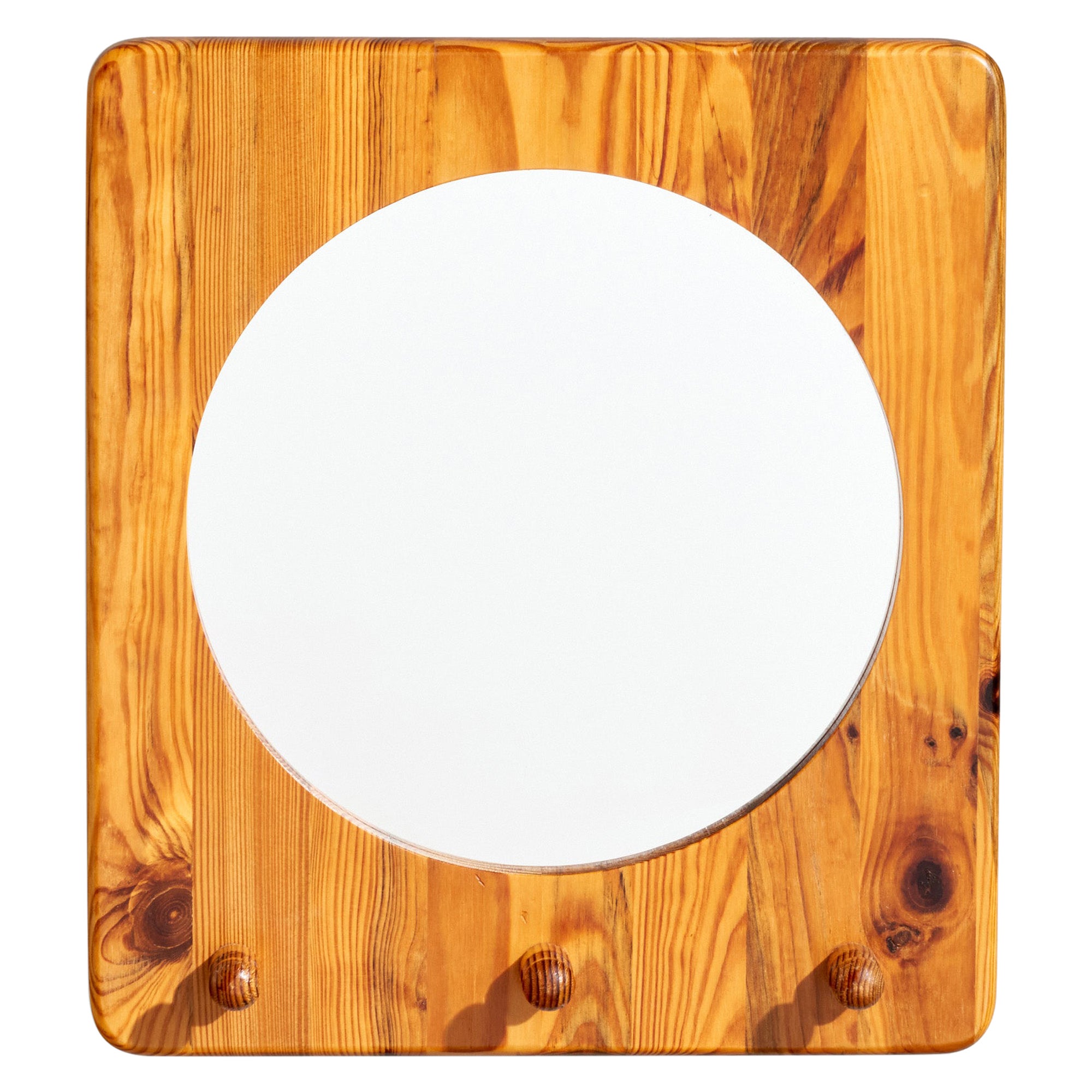 Stig Johnsson, Wall Mirror, Pine, Sweden, 1970s